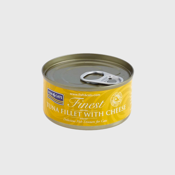 FINEST FISH4CATS TUNA FILLET WITH CHEESE 吞拿魚塊芝士貓罐頭 70g
