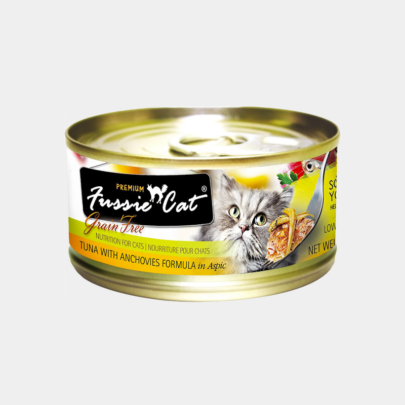 FUSSIE CAT Tuna with Anchovy Wet Cat Food 黑鑽吞拿魚+鯷魚貓罐頭 80g