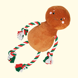 Christmas Jumbo Gingerbread Man Rope Body Dog Toy